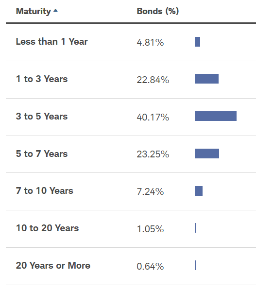 SCYB's holdings by maturity